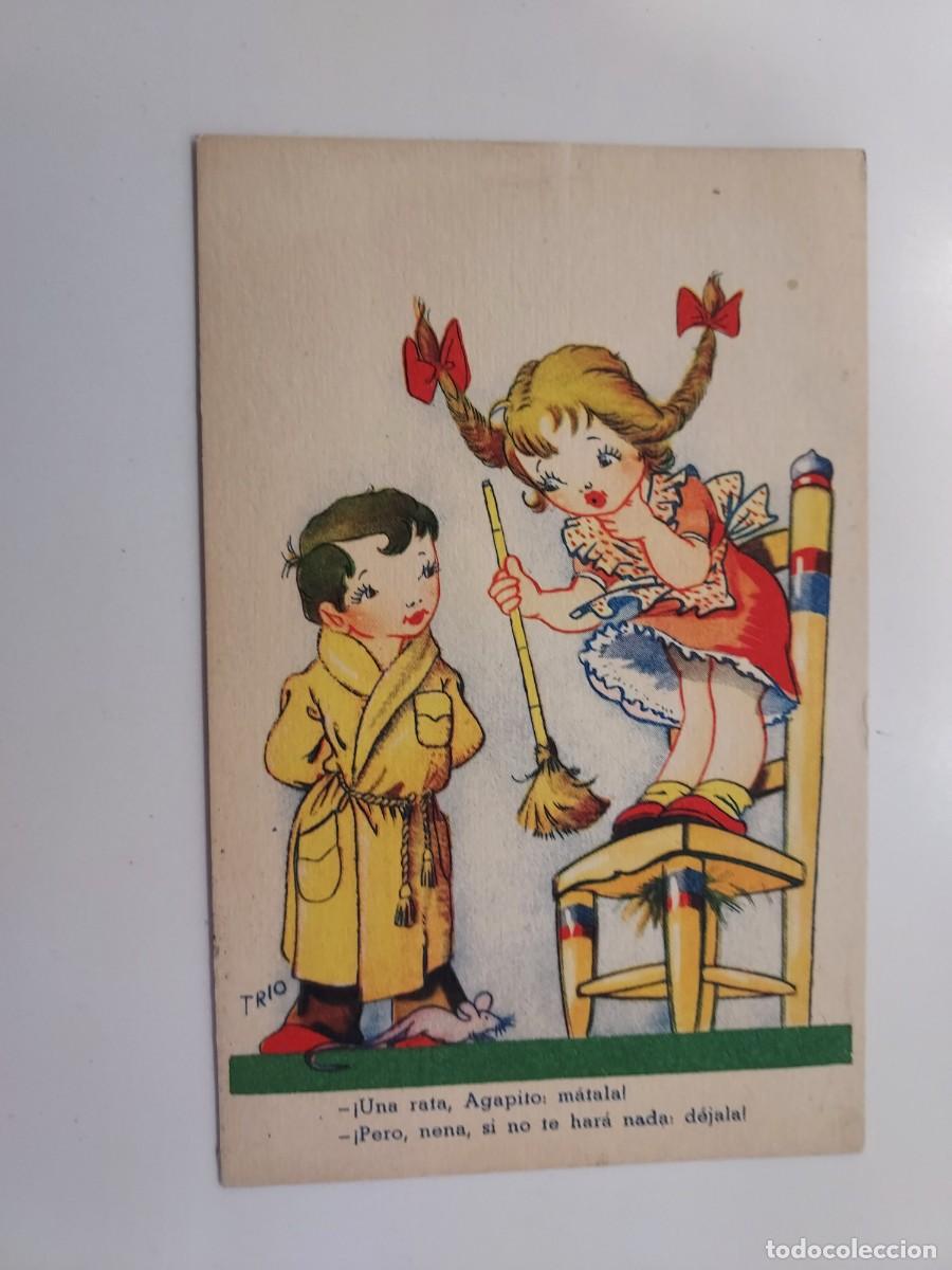 Postales: POSTAL ILUSTRADA TRIO. HUMOR VINTAGE. UNA RATA AGAPITO. CIRCULADA 1945. EDICIONES TRIO. SERIE 38