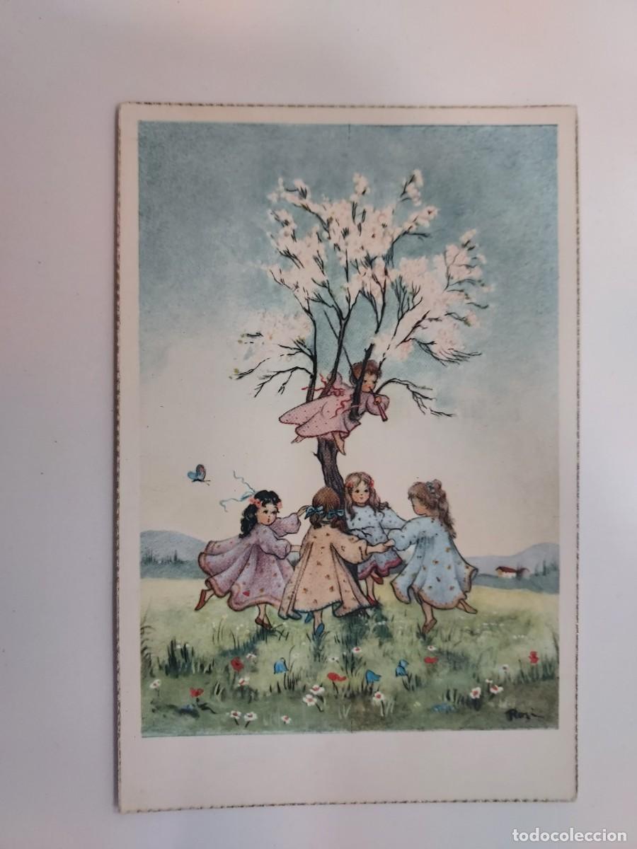 Postales: POSTAL ILUSTRADA. NI&Ntilde;AS JUGANDO AL CORRO . ANCLA. S/C. A&Ntilde;OS 1940 1950