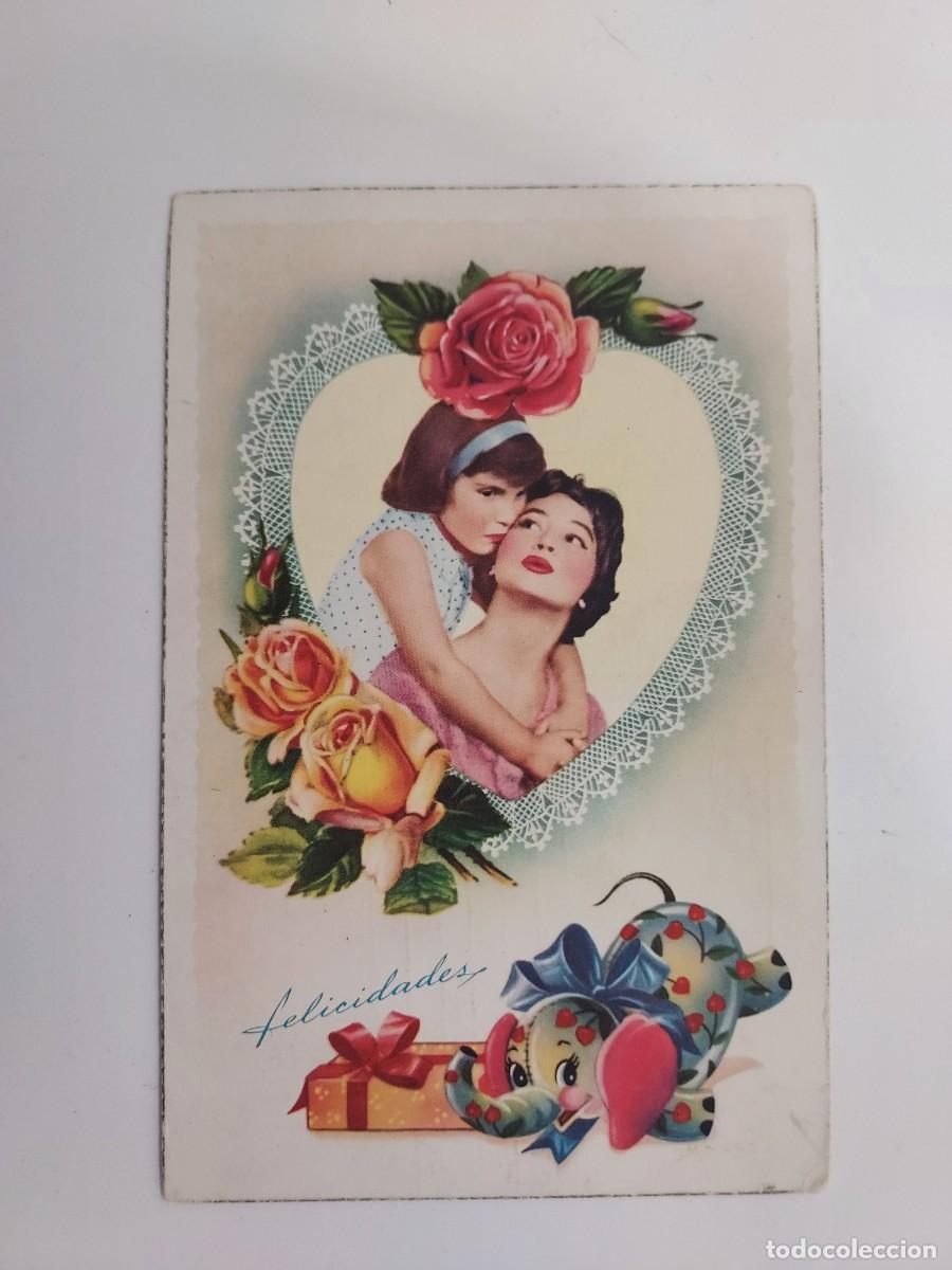 Postales: POSTAL ILUSTRADA. ROMANTICA MADRE HIJA FAMILIA FELICIDADES. 1959. ESCRITA