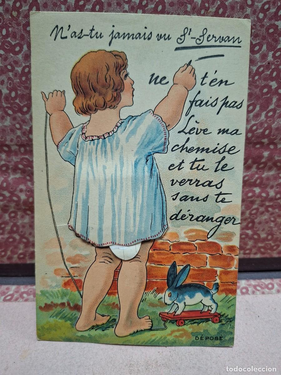 Postales: ANTIGUA POSTAL COMICA SAN SERVAN FRANCIA DESPLEGABLE