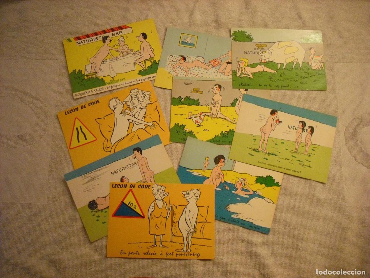 Postkarten: LOTE DE 9 TARJETAS HUMORISTICAS EN FRANCES
