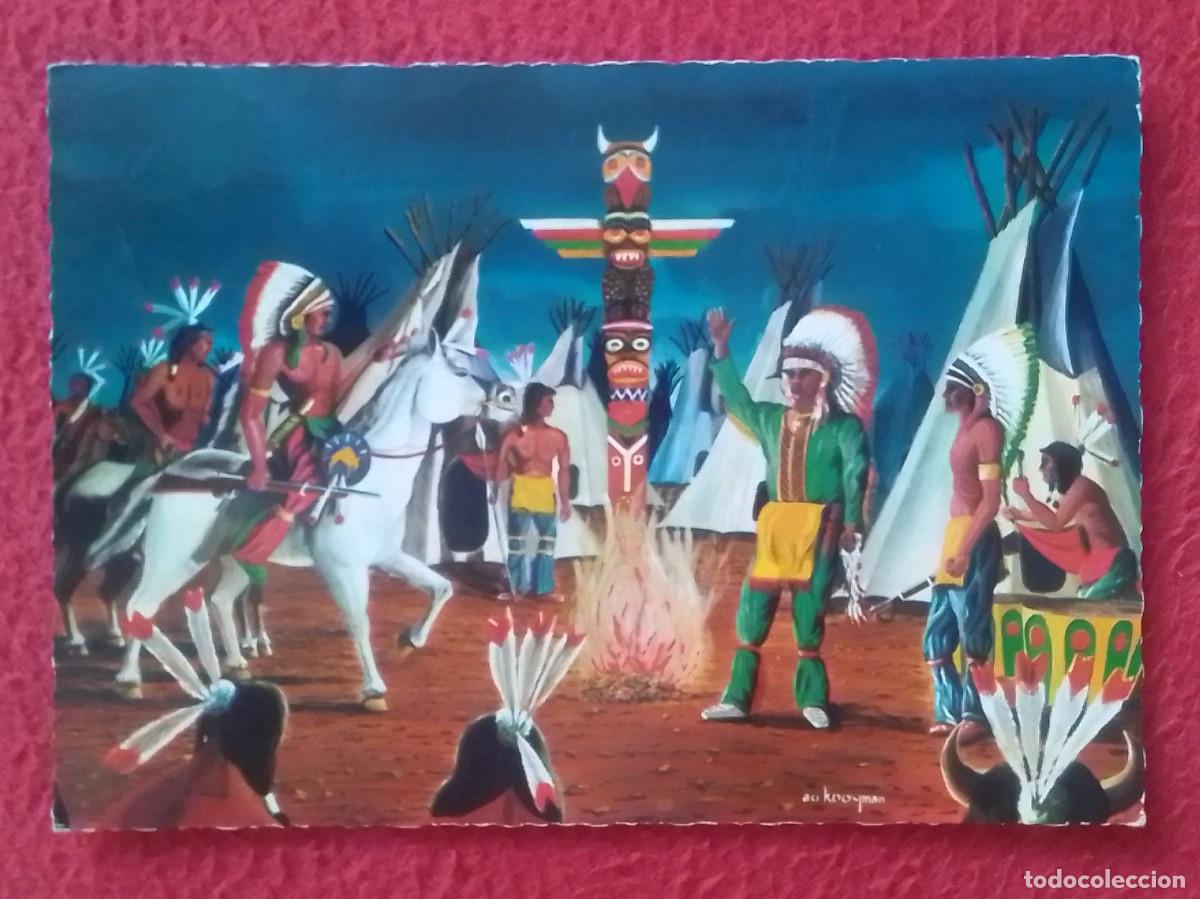 Cartoline: POSTAL CARTE POSTALE POST CARD INDIOS DISCUTIENDO EL PLAN DE OPERACIONES INDIANS DISCUSSING THE PLAN