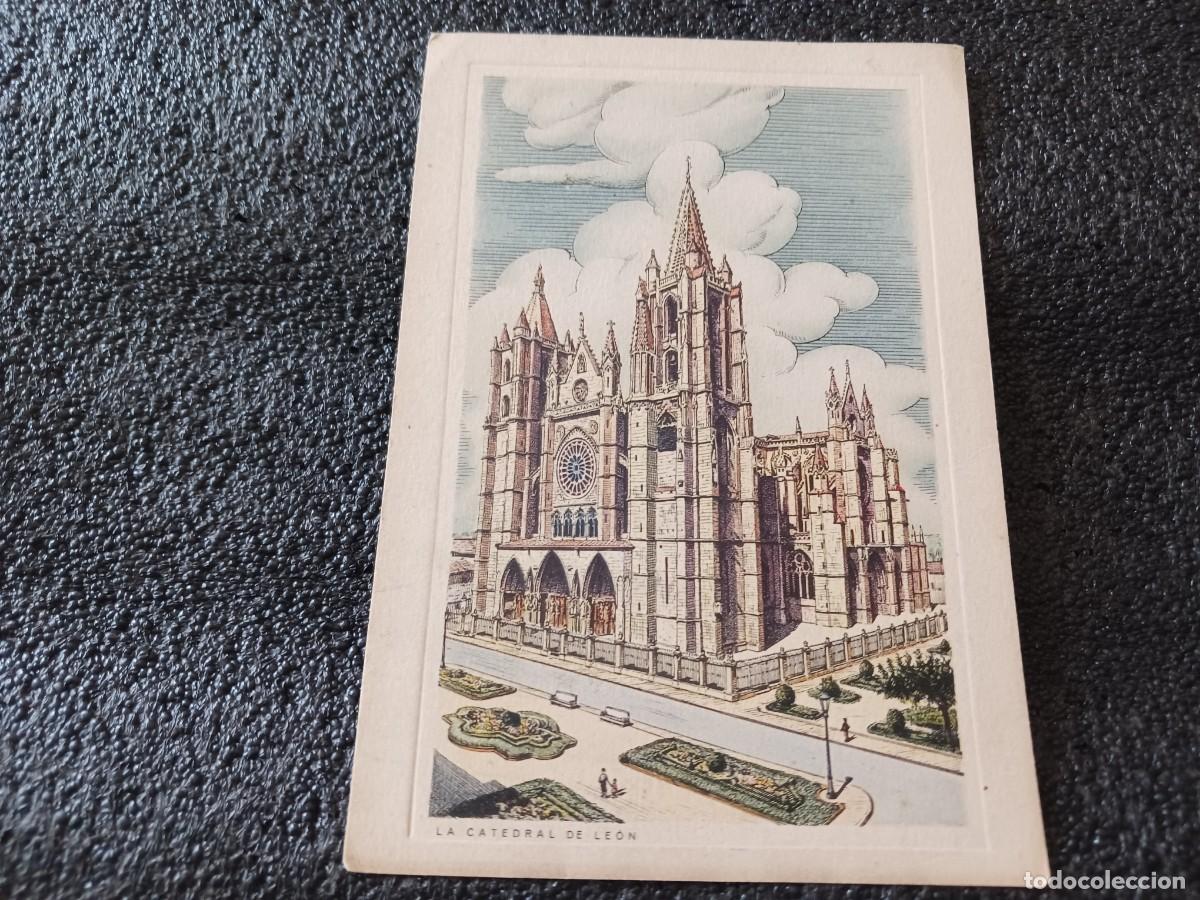 Postais: LA CATEDRAL DE LEON, lamina, 15 x 10 cm. aprox.