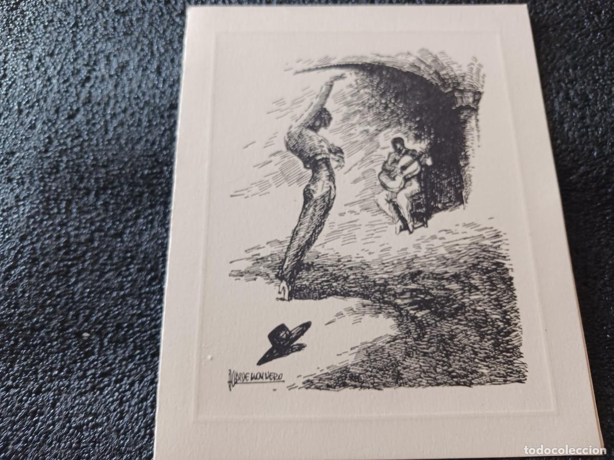 Postales: diptico, guitarra y baile flamenco, ilustra alcalde molinero, sin usar
