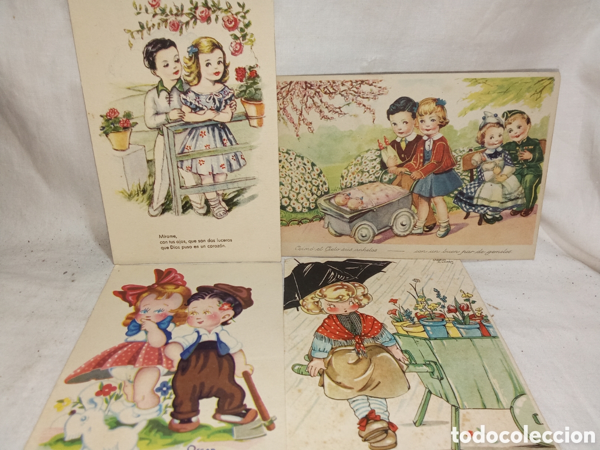 Postcards: LOTE 1 DE 4 PRECIOSAS POSTALES
