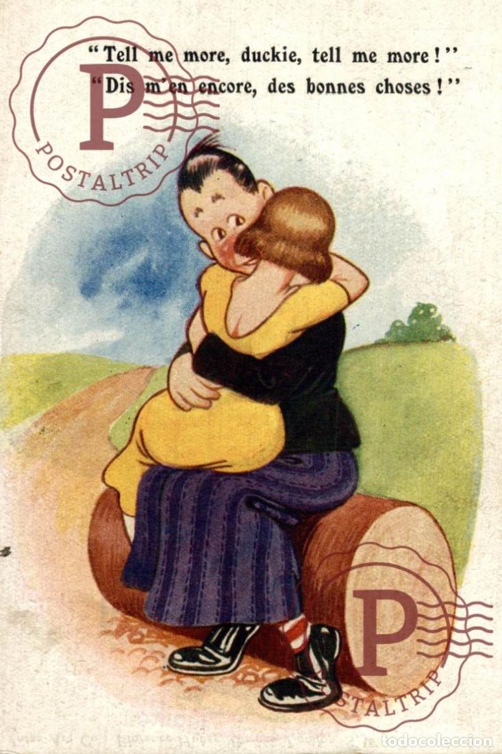 Postkarten: ILUSTRADA. ILLUSTRATEUR. COMIQUE SERIES. TELL ME MORE DUCKIE, TELL ME MORE...