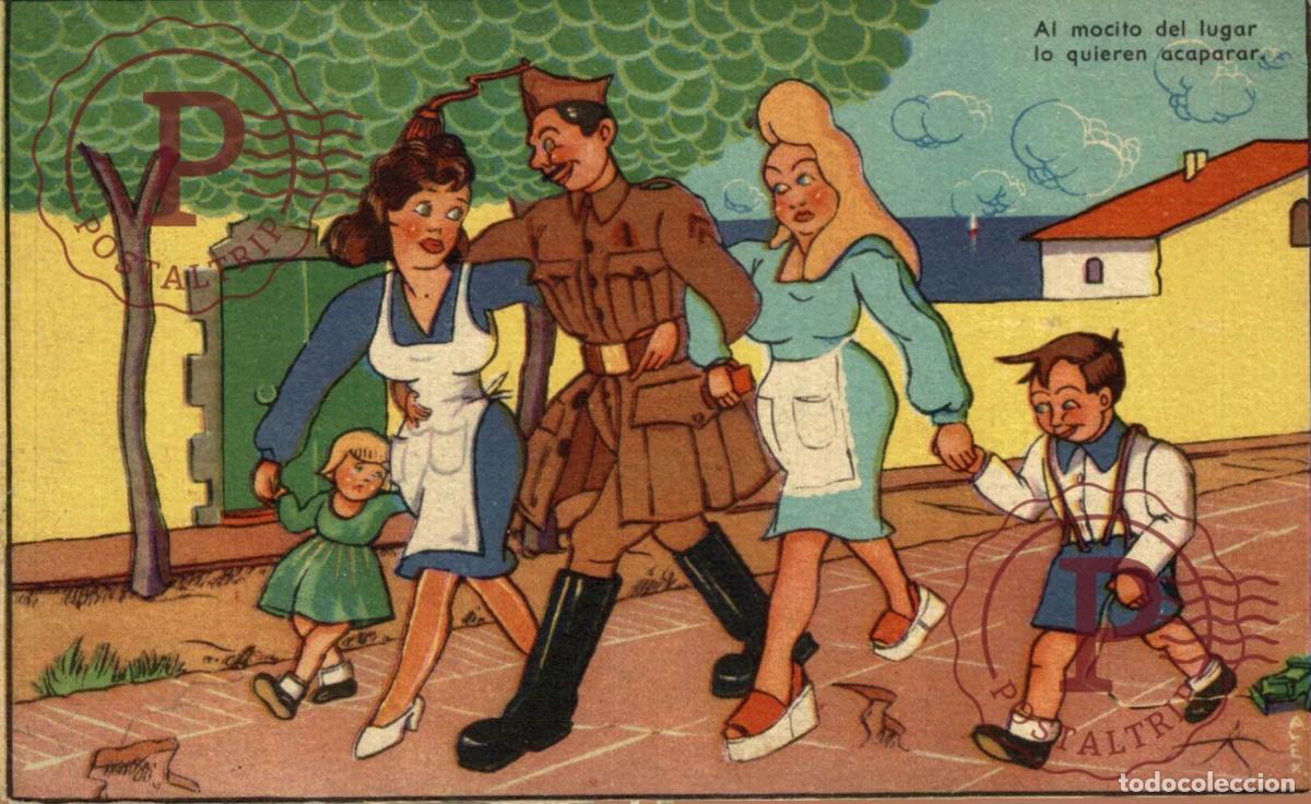 Postkarten: ILUSTRADA. ILLUSTRATEUR. AL MOCITO DEL LUGAR LO QUIEREN ACAPARAR