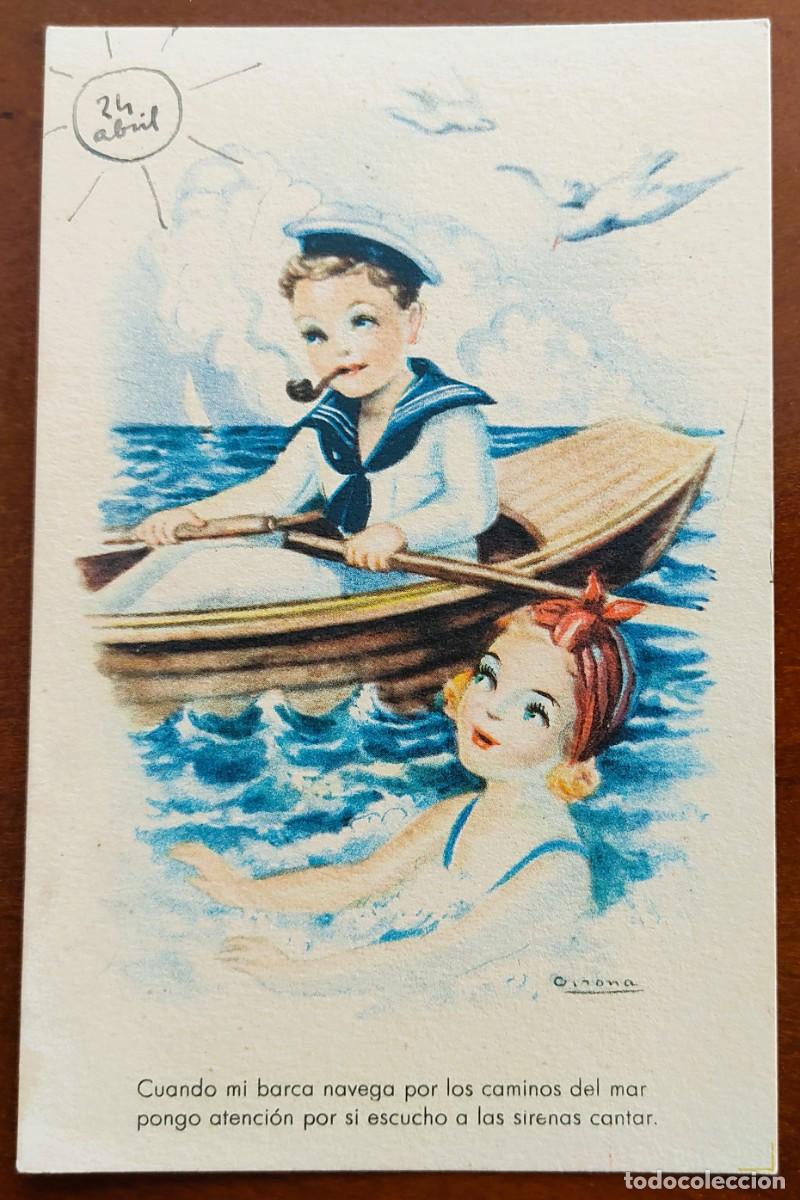 Cartes Postales: POSTAL CUANDO MI BARCA NAVEGA... - POR GIRONA - SERIE MELOD&Iacute;AS EN BOGA - EDICIONES DEL ARTE