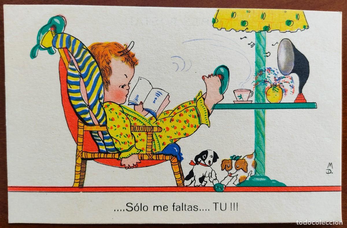 Postcards: POSTAL ...S&Oacute;LO ME FALTAS...TU!!! - FECHADA A&Ntilde;O 1946 - EDICIONES AGUIRRE