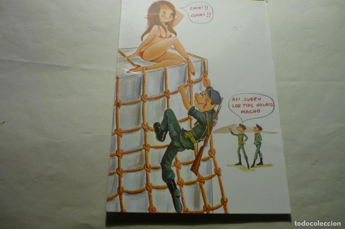 Postcards: postal militar dibujo humor escrita
