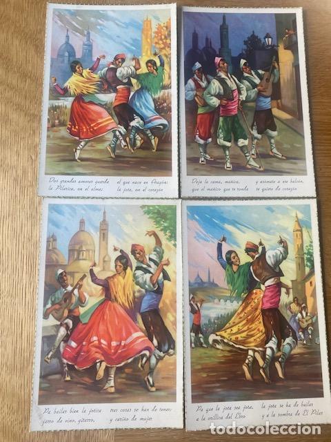 Postcards: 4 postales. Aragon, Zaragoza, Jotas. POSTAL EDICIONES C Y Z SERIE 536/A. Sin circular