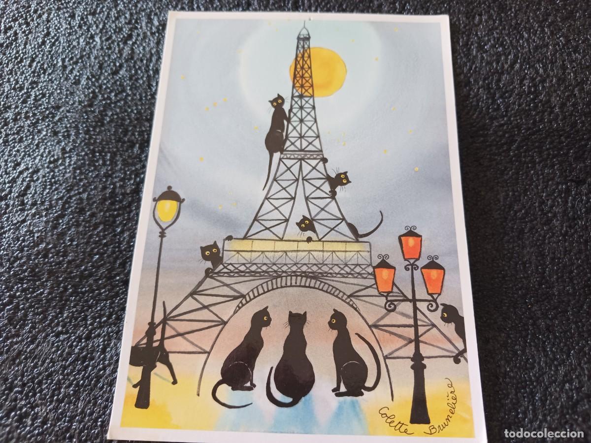 Postkarten: les chats parisiennes, colette bruneliere, ed. cartes d`art