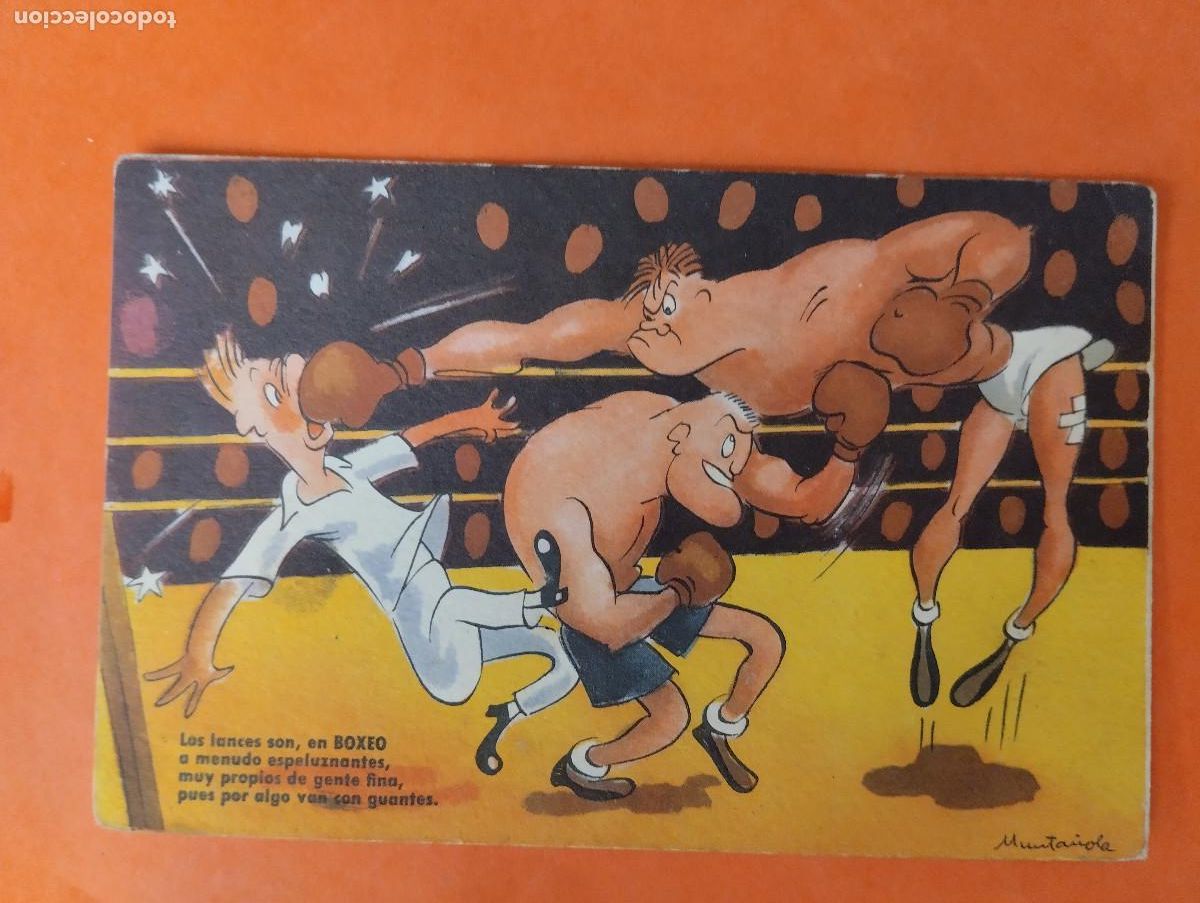 Postales: BOXEO. Iilustraci&oacute;n Munta&ntilde;ola - Estamperia RAM