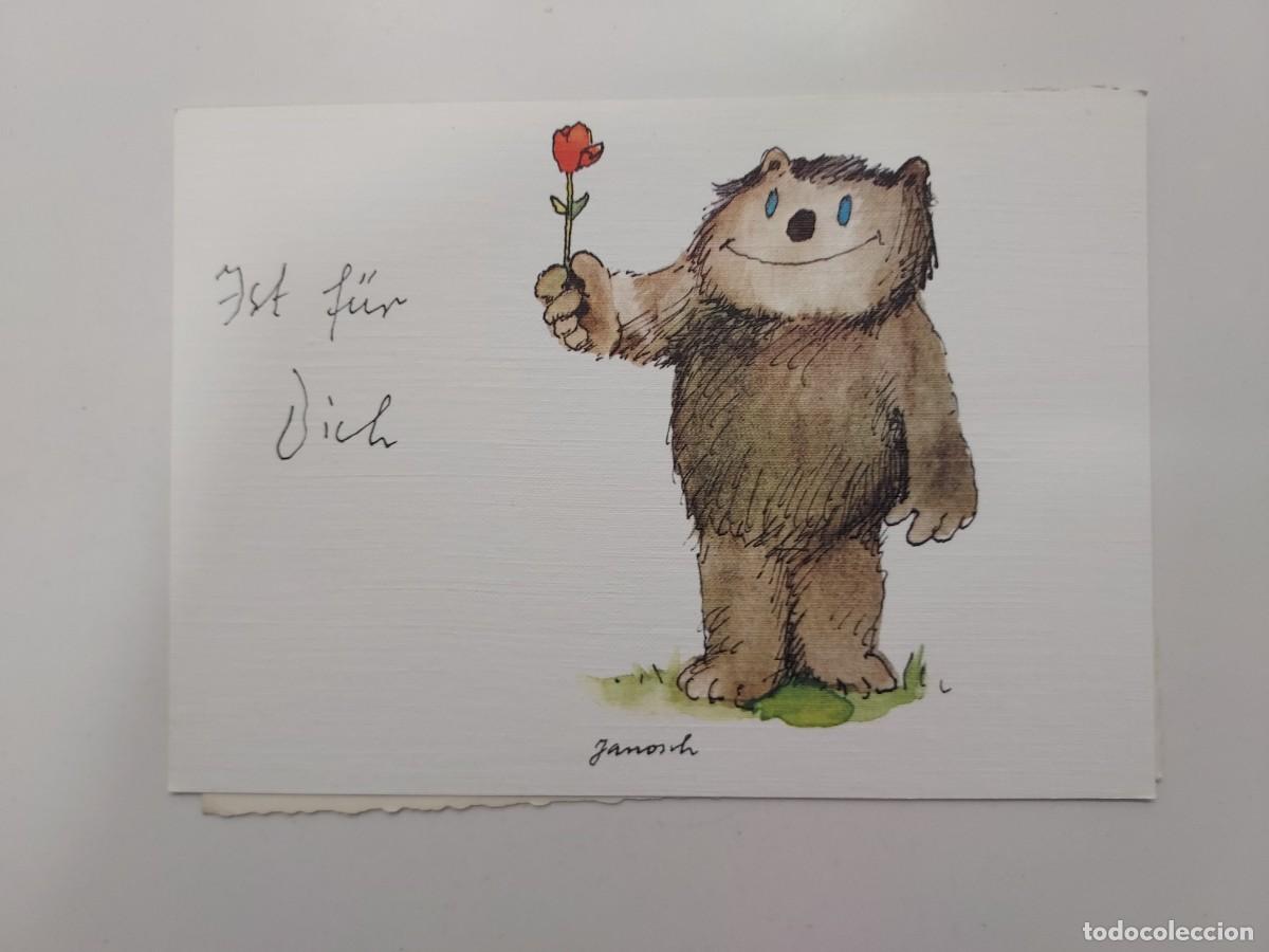 Postales: POSTAL ILUSTRADOR JANOSCH (ALEMANIA) OSO CON FLOR ES PARA TI. Ist f&uuml;r Dich. SIN CIRCULAR