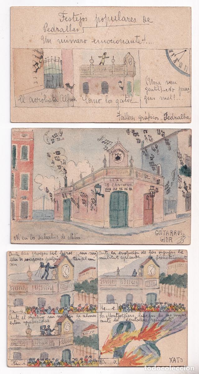 Postales: TRES POSTALES ARTESANAS. FESTEJOS POPULARES DE PEDRALBES. BARCELONA