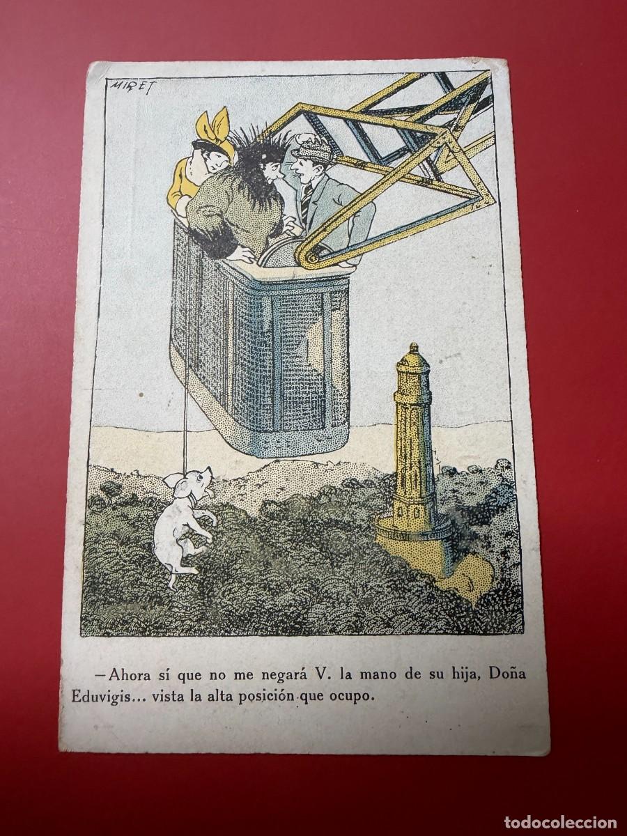 Postales: POSTAL ILUSTRADA HUMOR&Iacute;STICA - BARCELONA - ATALAYA DEL TIBIDABO - MIRET - SIN CIRCULAR