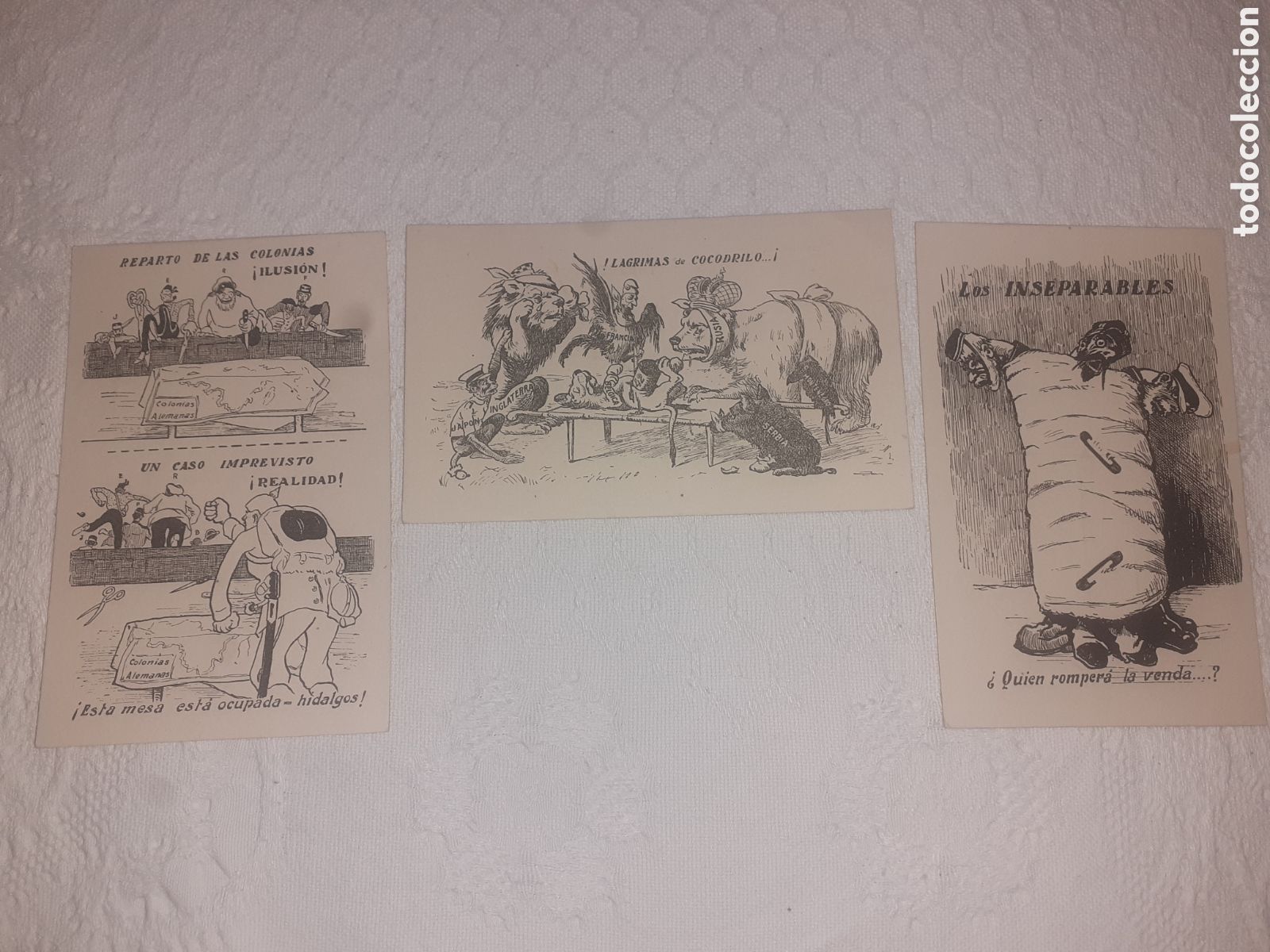 Postales: COLONIALISMO. PPIOS S. XX. LOTE DE 3 RARISIMAS POSTALES CONTRA EL COLONIALISMO DE LAS POTENCIAS