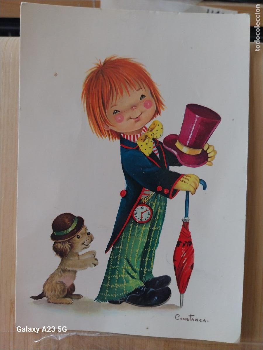 Postales: PAYASO PERRITO ILUSTRACION CONSTANZA ED CYZ 7637 29 C A&Ntilde;O 1976 ESCRITA