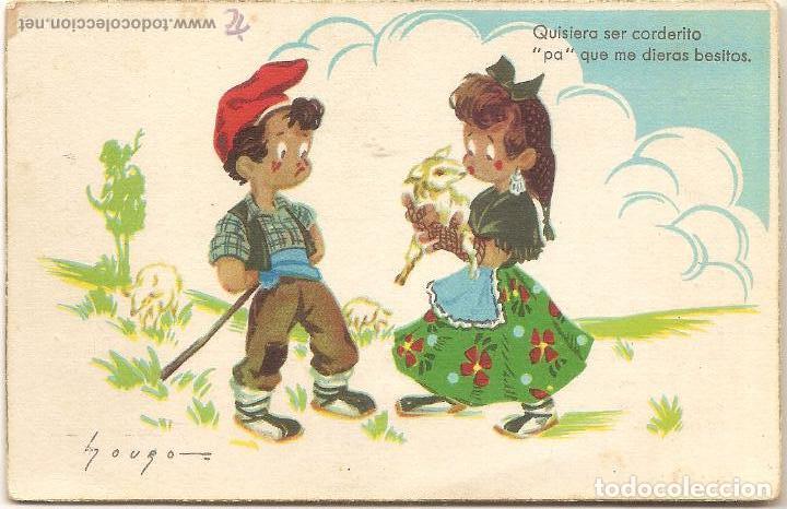 Postales: ILUSTRADOR: DESCONOCIDO, QUISIERA SER CORDERITO...- EDICIONES COL&Oacute;N N&ordm; 146/5 - ESCRITA 1949