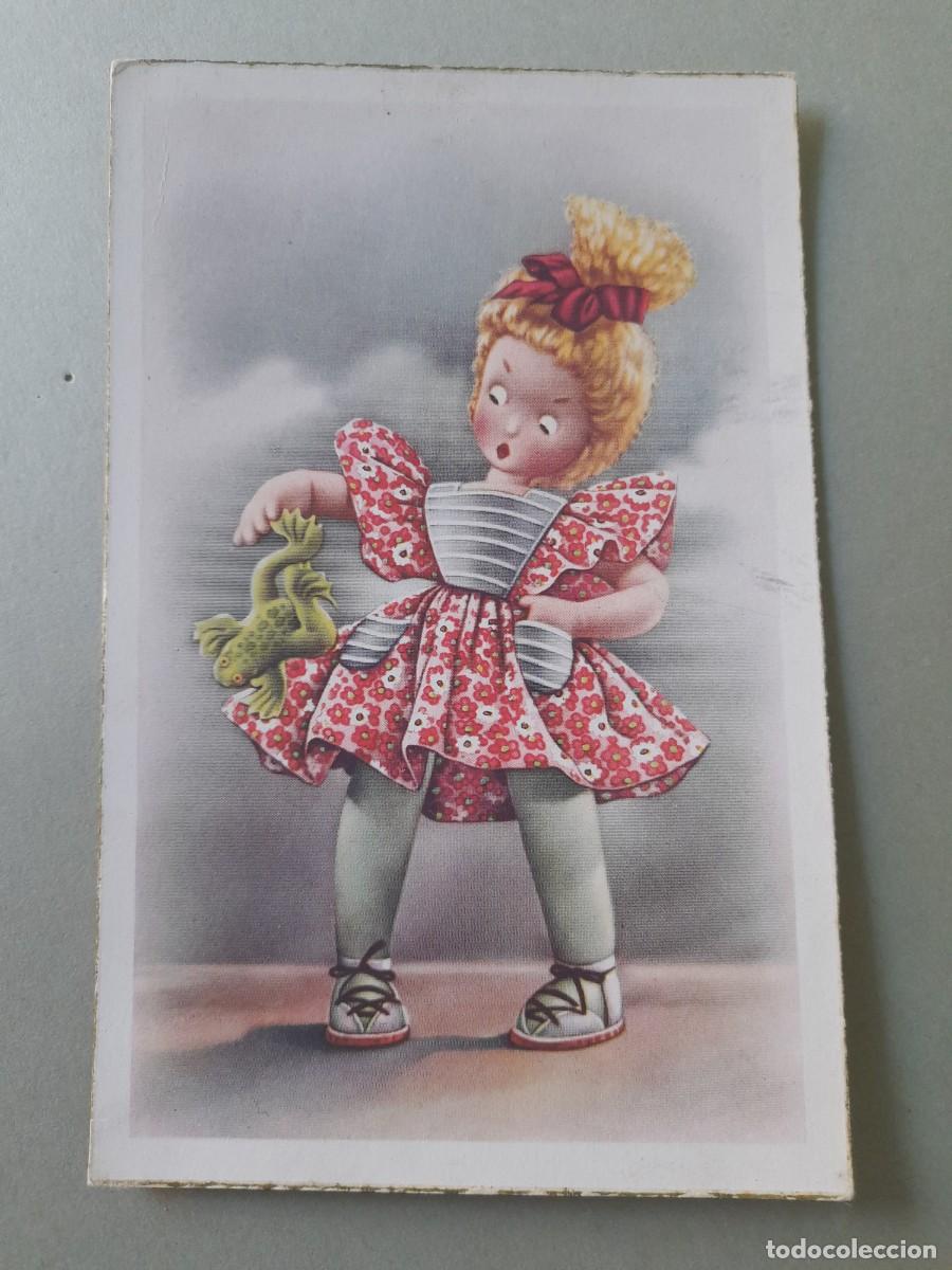Postales: Postal de c y z 529, ni&ntilde;a con rana, escrita 1950