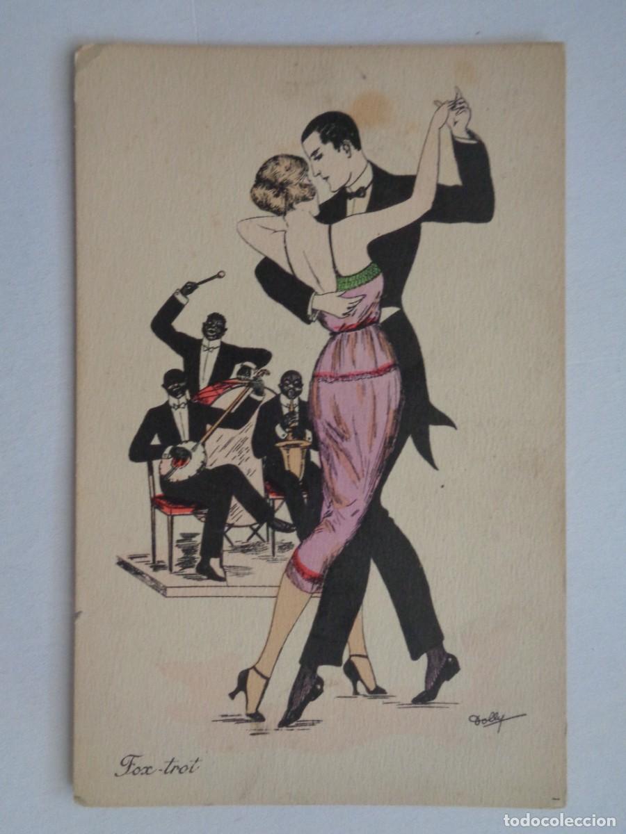 Postales: BONITA POSTAL DE PAREJA BAILANDO UN FOX-TROT , BANDA DE NEGROS. A&Ntilde;OS 20