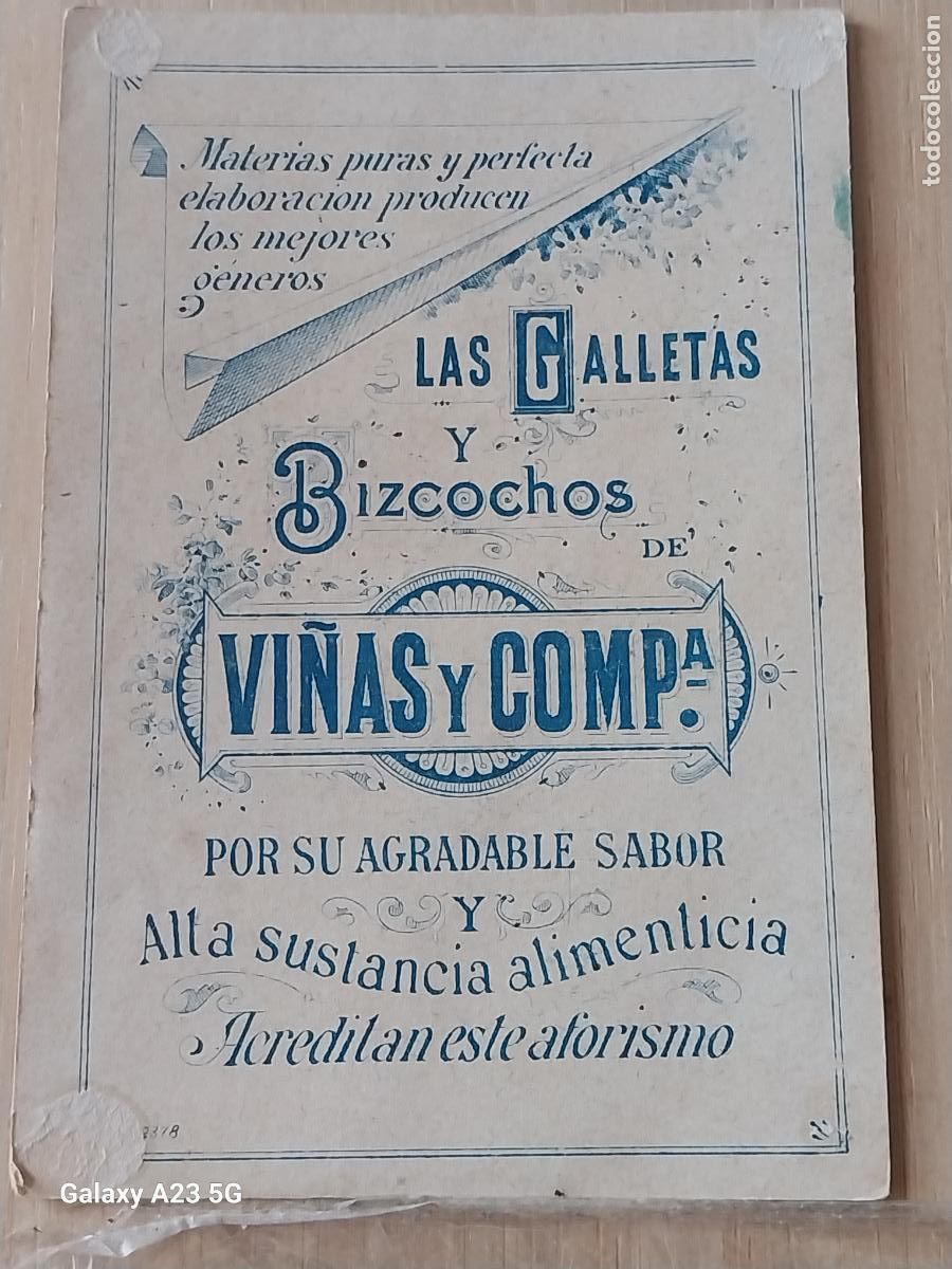 Postales: GALLETAS BIZCOCHOS VI&Ntilde;AS Y COMPA&Ntilde;IA CROMO PUBLI PPOS SXX 10.7X7.3CMS ILUSTRACION HOMBRE HAZ LE&Ntilde;A
