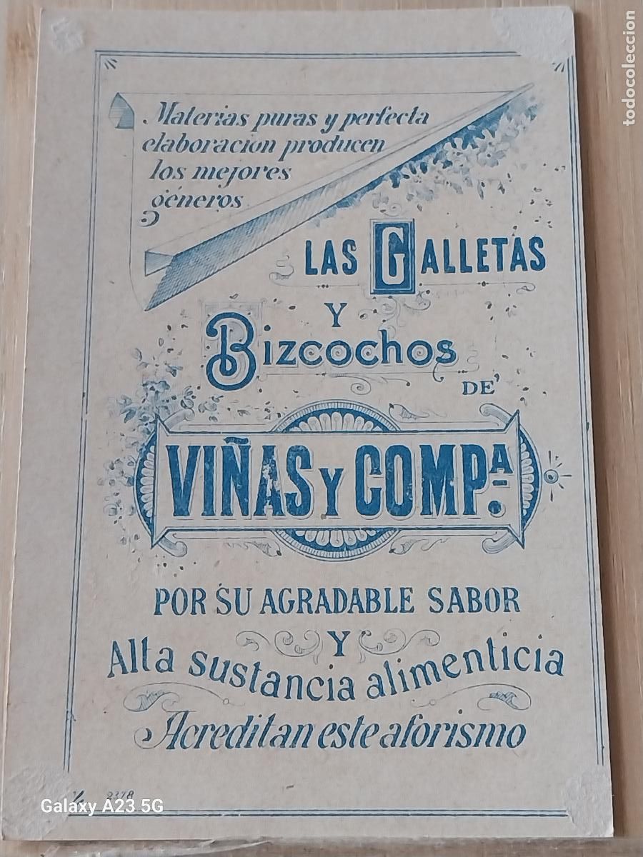 Postales: GALLETAS BIZCOCHOS VI&Ntilde;AS Y COMPA&Ntilde;IA CROMO PUBLI PPOS SXX 10.7X7.3CMS ILUSTRACION 2378