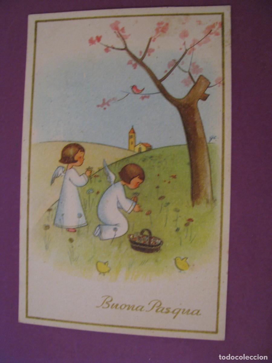 Postales: POSTAL DE FELICITACION. BUONA PASQUA. FELIZ PASCUA. ITALIA. ESCRITA 1952