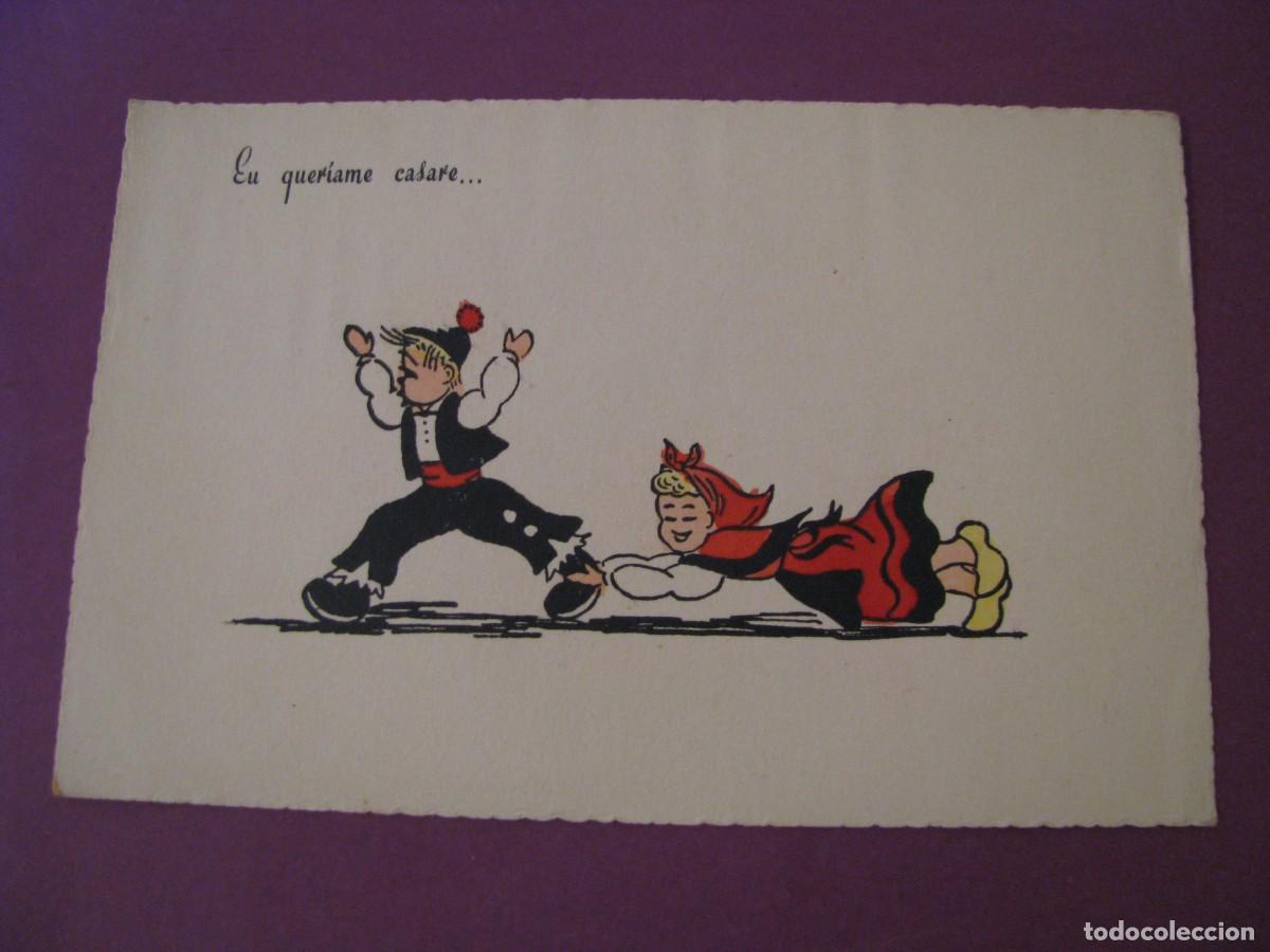 Postales: POSTAL DE DIBUJO, GALLEGOS. ESCRITA 1956