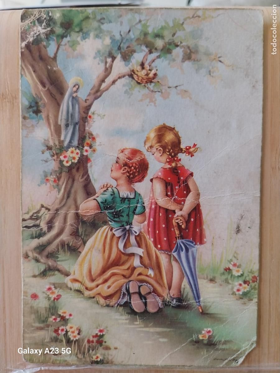 Postales: NI&Ntilde;AS APARICION VIRGEN ILUSTRACION M.R.G. ED CYZ 510 B N&ordm;1 ESCRITA ORIGINAL