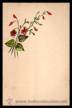 Postales: Flores pintadas . Sin circular. - Foto 1
