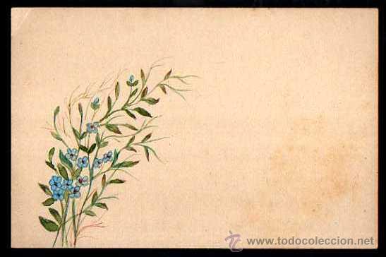 Postales: Flores pintadas . Sin circular. - Foto 1