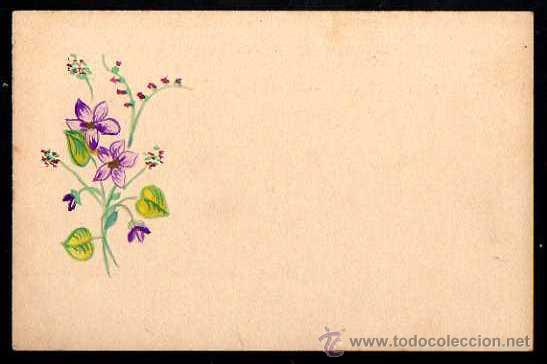Postales: Flores pintadas . Sin circular. - Foto 1