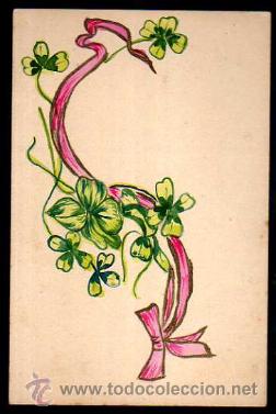 Postales: Flores pintadas . Sin circular. - Foto 1