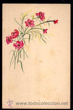 Postales: Flores pintadas . Sin circular. - Foto 1