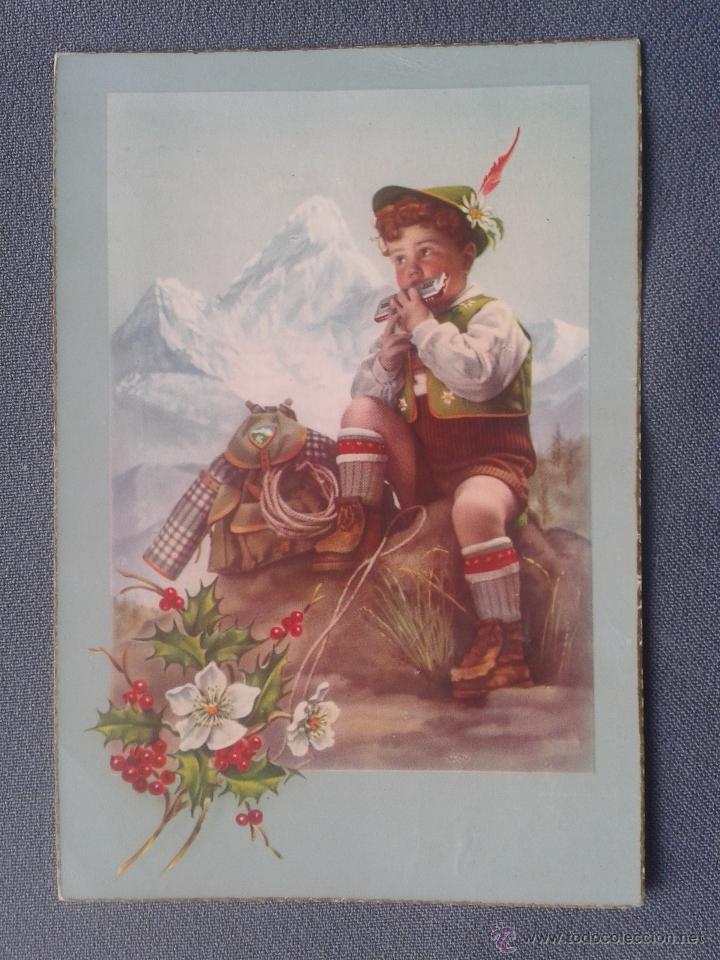 Postcards: ANTIGUA POSTAL NI&Ntilde;O TIROLES TOCANDO LA ARMONICA INGLATERRA CYZ