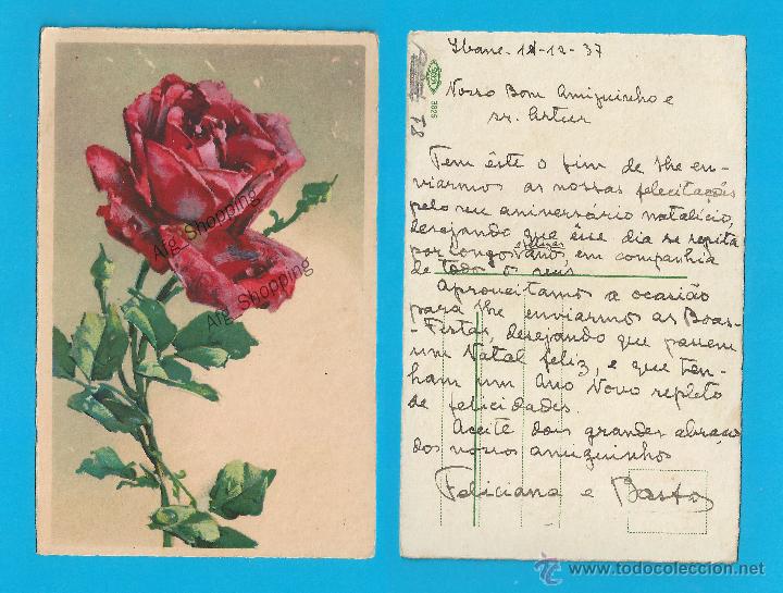 Postales: ROSA ROJA - Old postcard 1937 - Foto 1