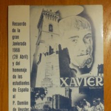 Postales: POSTAL - RECUERDO JAVIERADA 1968 - XAVIER - PADRE DAMIAN DE VEUSTER, APOSTOL DE LOS LEPROSOS - 
