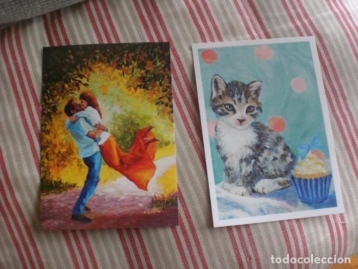 Postales: lote postales pinturas artistas discapacitados