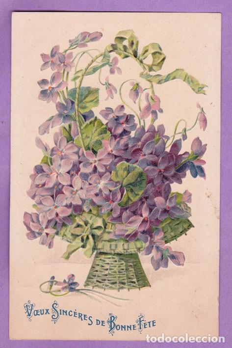 ae370 flor flores cesta de violetas postal gofr - Comprar Postales antiguas de Dibujos y Grabados en todocoleccion - 208334968