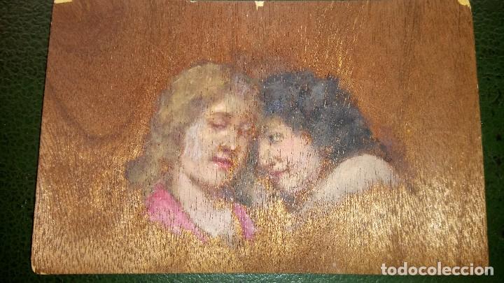 Postales: Antigua Postal, en Madera, Pintada. - Foto 3