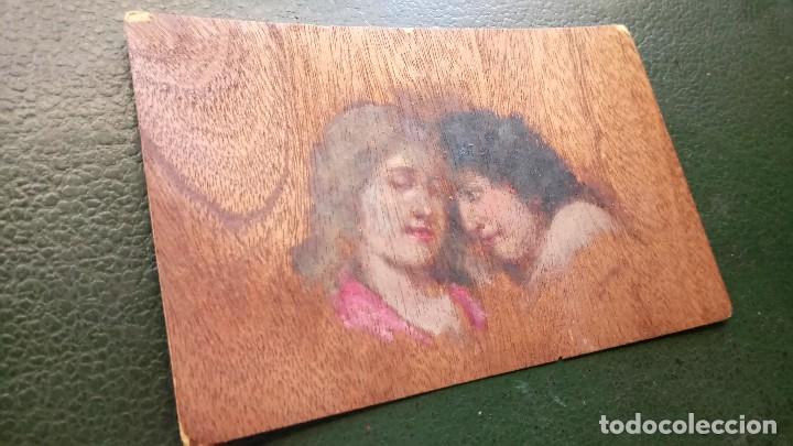 Postales: Antigua Postal, en Madera, Pintada. - Foto 7