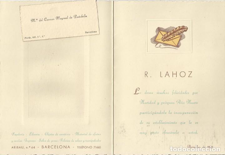 Postales: Postal con gravado. Los Reyes Magos de Oriente o la Epifanía. R. Lahoz. 1949. Navidad. TU. TW. - Foto 2 - 303039203