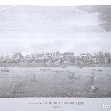 Postales: GRABADO (REPRODUCCION) VISTA DE CADIZ DESDE EL SUR. H 1790 - CÁDIZ 05