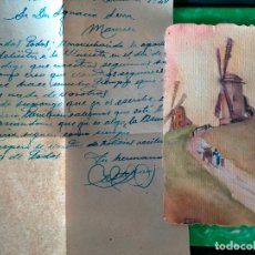 Postales: LOTE SOBRE CARTA MOLINO PAYESES G SERRA 1940 MANRESA DIBUJO TARJETA POSTAL ANTIGUA. Lote 363720775
