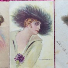Postales: P-10486. 3 POSTALES ITALIANAS MODELOS FEMENINOS. AÑOS 1919-1921. CIRCULADAS