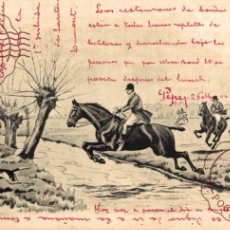 Postales: ILUSTRADA. ILLUSTRATEUR. ILLUSTRATION HIPICA. EQIITATION. HORSE RIDING 1902.