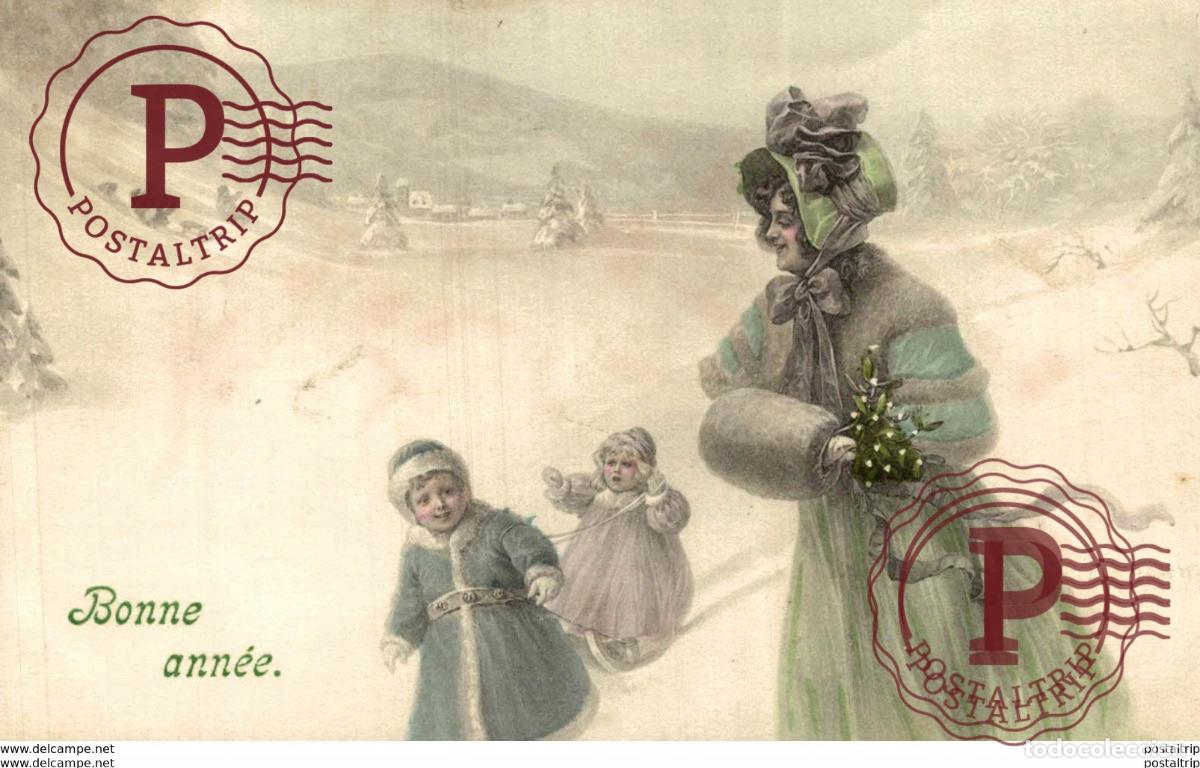 Postales: VK VIENNE BONNE ANNEE ART NOUVEAU ART D&Eacute;CO : ILLUSTRATION Viennoises BONIN COLECCTION