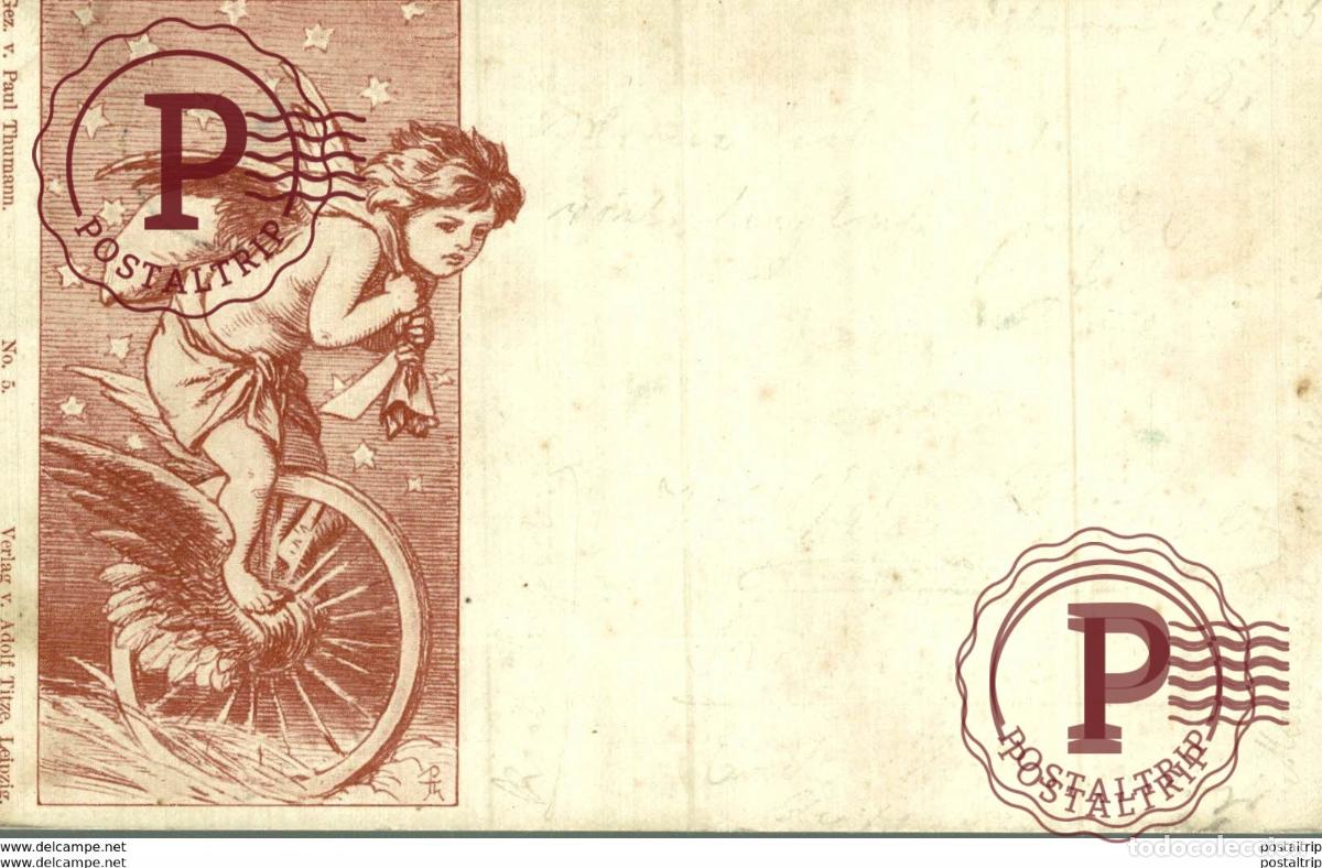 Postcards: 1898 ENGEL ANGEL ,K&Uuml;NSTLERKARTEN ,SIGNIERT KARTE: PAUL THUMANN Art nouveau Illustrateur