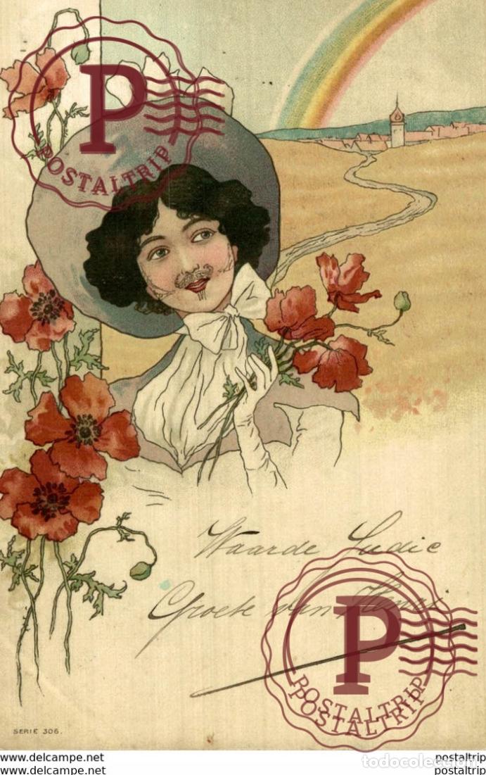 Postales: TRES RARE illustrateurs 1900 VERLAG CARL BAUM FRANKFURT Art nouveau Illustrateur SINCERE